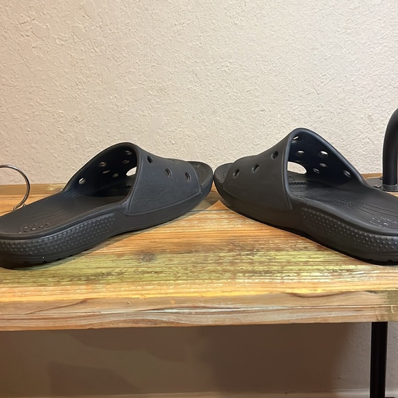 Crocs Classic Black Slides Mens Size 4 - Picture 5 of 7